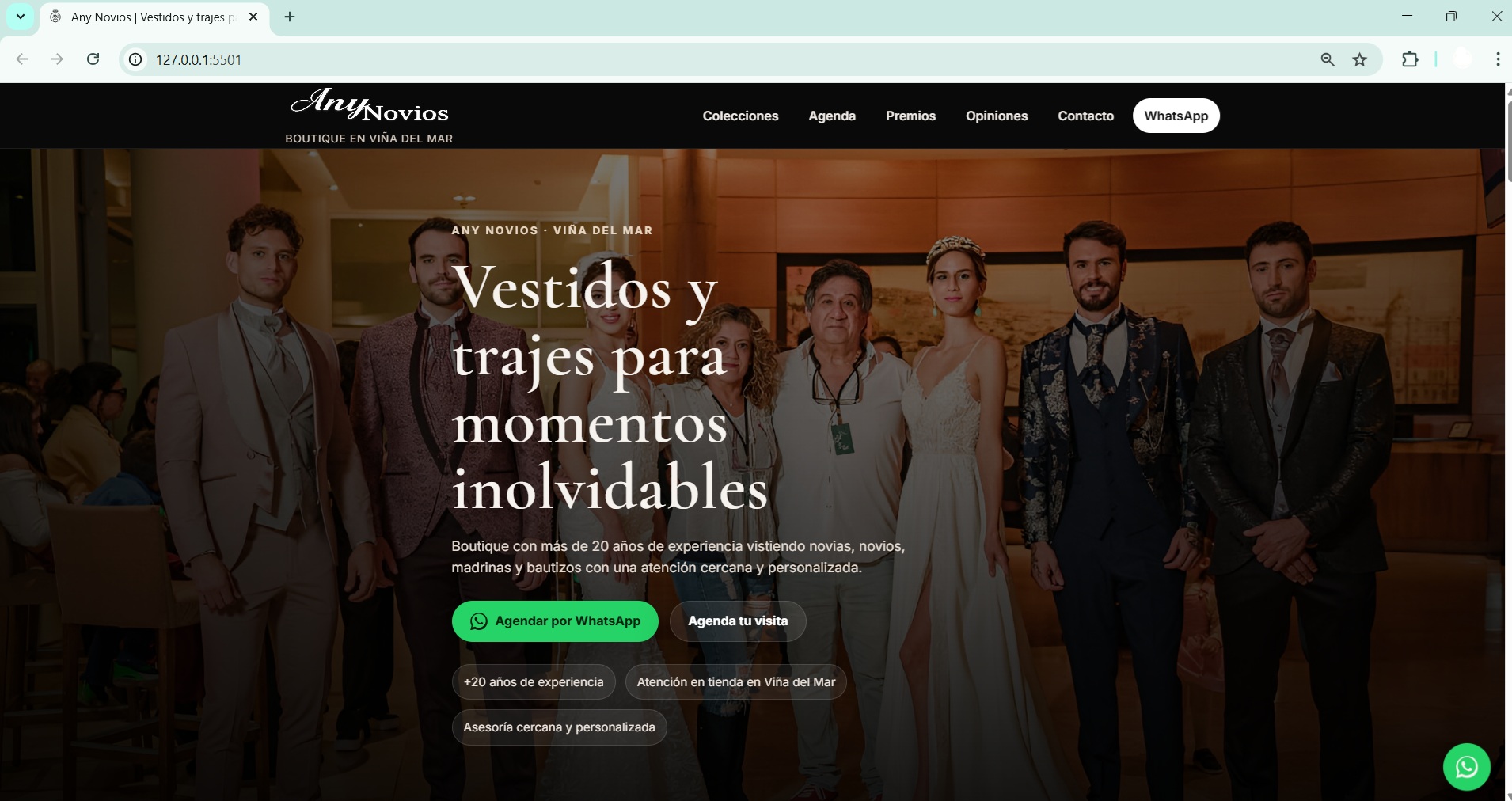 Sitio web Any Novios