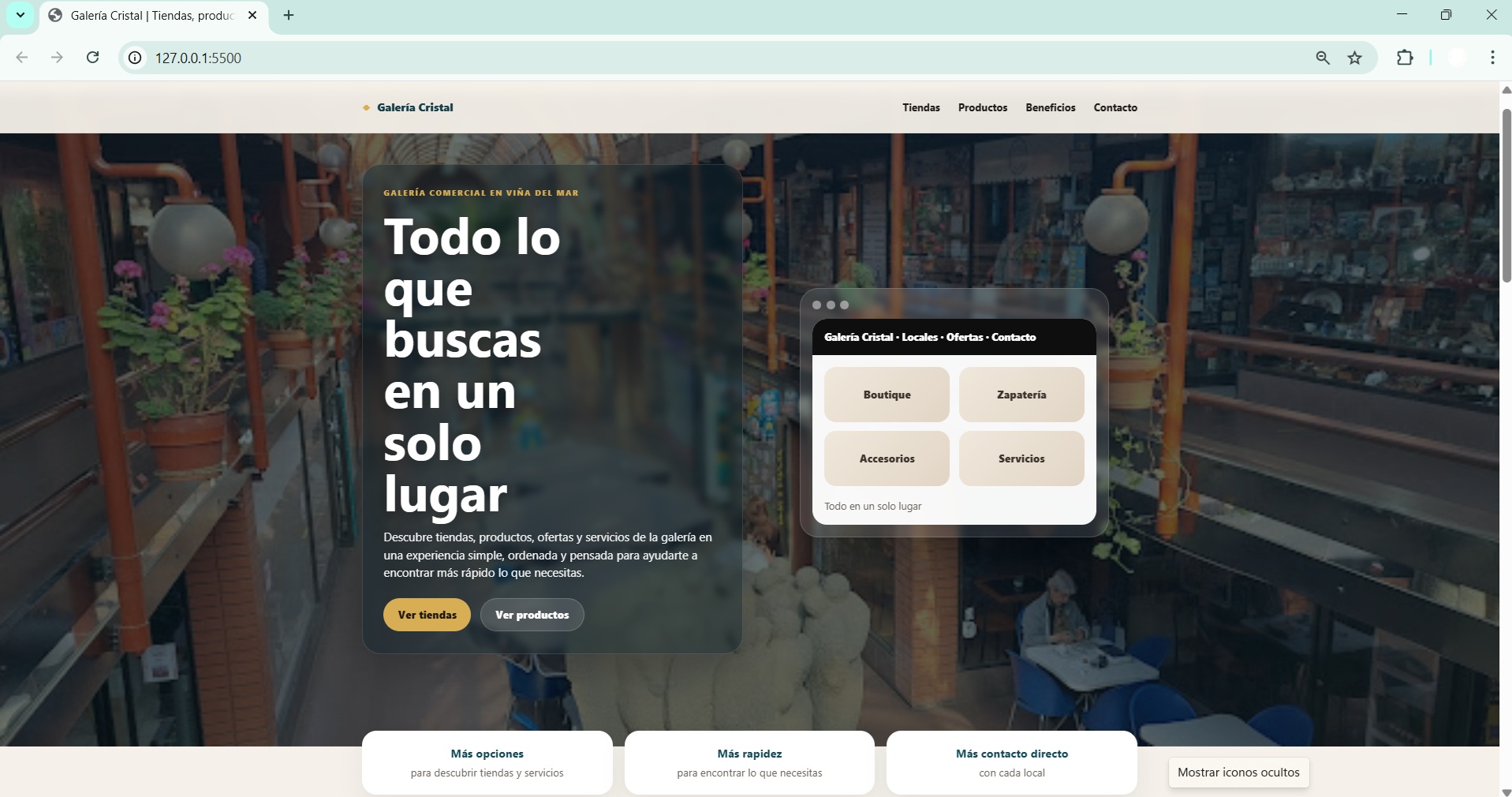 Propuesta web Galería Cristal